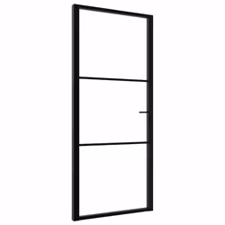 Porta da Interno ESG Vetro e Alluminio 102,5x201,5 cm Neracod mxl 105506 - Vista aggiuntiva 2