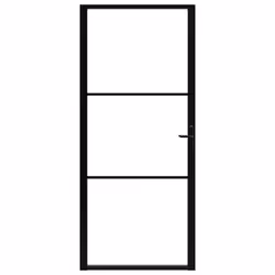 Porta da Interno ESG Vetro e Alluminio 102,5x201,5 cm Neracod mxl 105506 - Vista aggiuntiva 3