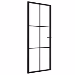 Porta da Interno ESG Vetro e Alluminio 76x201,5 cm Neracod mxl 79428 - Vista aggiuntiva 2