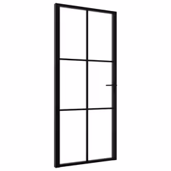 Porta da Interno ESG Vetro e Alluminio 93x201,5 cm Neracod mxl 127126 - Vista aggiuntiva 2