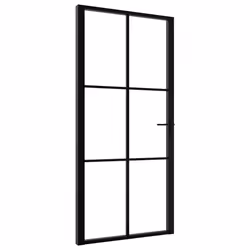 vidaXL Porta da Interno ESG Vetro e Alluminio 102,5x201,5 cm Nera - Vista aggiuntiva 2