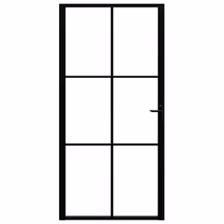vidaXL Porta da Interno ESG Vetro e Alluminio 102,5x201,5 cm Nera - Vista aggiuntiva 3