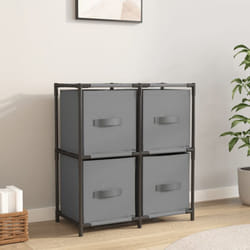 Armadietto con 4 Cesti in Tessuto e struttura acciaio 63x30x71 cm vari colori colore : Grigio