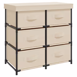 Armadietto con 6 Cassetti 55x29x55 cm Crema in Acciaiocod mxl 73188