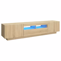 vidaXL Mobile Porta TV con Luci LED Rovere Sonoma 180x35x40 cm - Vista aggiuntiva 2