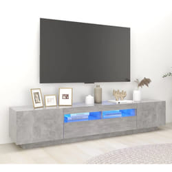 Mobile Porta tv con Luci led, Armadietti per tv Grigio Cemento 200x35x40 cm Vidaxl
