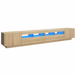 vidaXL Mobile Porta TV con Luci LED Rovere Sonoma 260x35x40 cm - Vista aggiuntiva 2