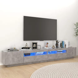 Vidaxl - Mobile Porta tv con Luci led Grigio Cemento 260x35x40 cm