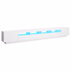 vidaXL Mobile Porta TV con Luci LED Bianco 300x35x40 cm - Vista aggiuntiva 2