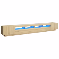 vidaXL Mobile Porta TV con Luci LED Rovere Sonoma 300x35x40 cm - Vista aggiuntiva 2
