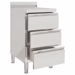 Mobiletto da Cucina Commerciale con 3 Cassetti in Acciaio Inoxcod mxl 110246 - Vista aggiuntiva 2