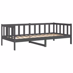 vidaXL Dormeuse Grigia in Legno Massello di Pino 90x200 cm - Vista aggiuntiva 3