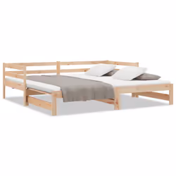 vidaXL Divano Letto Estraibile in Legno Massello di Pino 2x(90x200) cm - Vista aggiuntiva 2