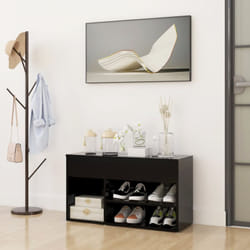 Vidaxl - Panca Portascarpe Nera 80x30x45 cm in Truciolato