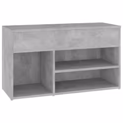 vidaXL Panca Portascarpe Grigio Cemento 80x30x45 cm in Truciolato - Vista aggiuntiva 2