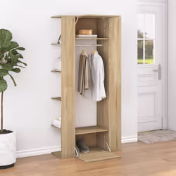 vidaXL Scaffale Ingresso Rovere Sonoma 97,5x37x99 cm Legno Multistrato - Vista aggiuntiva 3