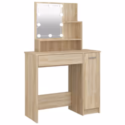 vidaXL Toeletta con LED Rovere Sonoma 86,5x35x136 cm - Vista aggiuntiva 2