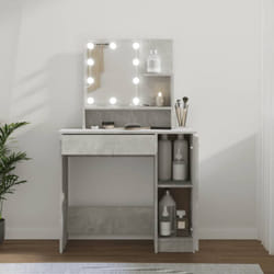 Vidaxl - Toeletta con led Grigio Cemento 86,5x35x136 cm 71082