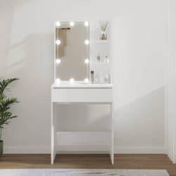 Vidaxl - Toeletta con led Bianco Lucido 60x40x140 cm