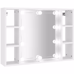 Organizzate i vostri articoli per il trucco con questo elegante armadietto a specchio con luci a LED! Materiale resistente: I ...