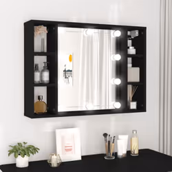 Organizzate i vostri articoli per il trucco con questo elegante armadietto a specchio con luci a LED! Materiale resistente: I ...