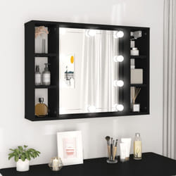 Mobile a Specchio con led Nero 76x15x55 cm Vidaxl 95989