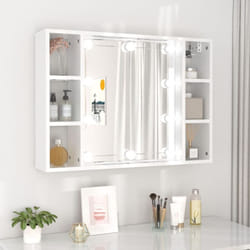 Mobile a Specchio con LED Bianco Lucido 76x15x55 cm vidaXL 7450