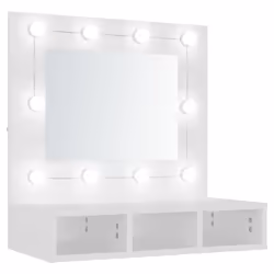 vidaXL Mobile a Specchio con LED Bianco 60x31,5x62 cm - Vista aggiuntiva 2