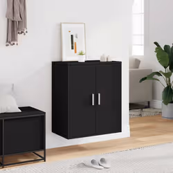 vidaXL Scarpiera Nera 60x35x70 cm in Truciolato - Vista aggiuntiva 3