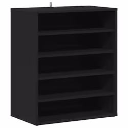 vidaXL Scarpiera Nera 60x35x70 cm in Truciolato - Vista aggiuntiva 2