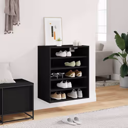vidaXL Scarpiera Nera 60x35x70 cm in Truciolato - Vista aggiuntiva 3
