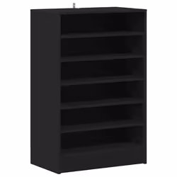 vidaXL Scarpiera Nera 60x35x92 cm in Truciolato - Vista aggiuntiva 2