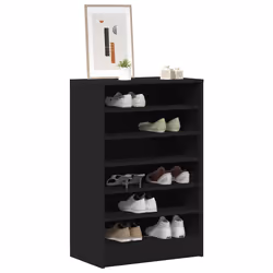 vidaXL Scarpiera Nera 60x35x92 cm in Truciolato - Vista aggiuntiva 3