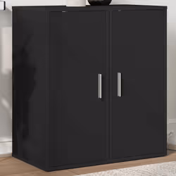 vidaXL Scarpiere 2 pz Nere 32x35x70 cm in Truciolato - Vista aggiuntiva 3