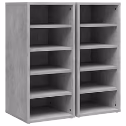 Scarpiere 2 pz Grigio Cemento 31,5x35x70 cm in Truciolatocod mxl 103602 - Vista aggiuntiva 2