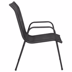 VidaXL 316817 sedia da esterno Terrazzo Acciaio, Tessile Nero - Vista aggiuntiva 5