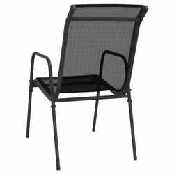 VidaXL 316817 sedia da esterno Terrazzo Acciaio, Tessile Nero - Vista aggiuntiva 6