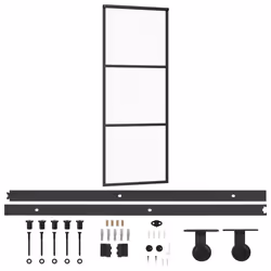 Porta Scorrevole con Kit Montaggio Vetro ESG Alluminio 76x205cmcod mxl 72898 - Vista aggiuntiva 2