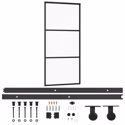 Porta Scorrevole con Kit Montaggio Vetro ESG Alluminio 90x205cmcod mxl 120817 - Vista aggiuntiva 2