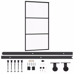 Porta Scorrevole e Kit Montaggio Vetro ESG Alluminio 102x205cmcod mxl 120812 - Vista aggiuntiva 2