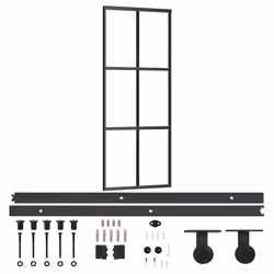 Porta Scorrevole con Kit Montaggio Vetro ESG Alluminio 76x205cmcod mxl 96914 - Vista aggiuntiva 2