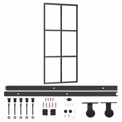 Porta Scorrevole con Kit Montaggio Vetro ESG Alluminio 90x205cmcod mxl 96883 - Vista aggiuntiva 2