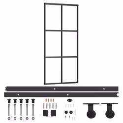 Porta Scorrevole con Kit Montaggio Vetro ESG Alluminio 90x205cmcod mxl 72895 - Vista aggiuntiva 2