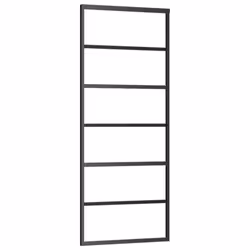 vidaXL Porta Scorrevole con Kit Montaggio Vetro ESG Alluminio 76x205cm - Vista aggiuntiva 3