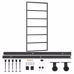 Porta Scorrevole con Kit Montaggio Vetro ESG Alluminio 90x205cmcod mxl 94501 - Vista aggiuntiva 2