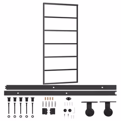 Porta Scorrevole con Kit Montaggio Vetro ESG Alluminio 90x205cmcod mxl 70499 - Vista aggiuntiva 2