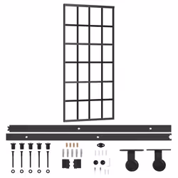 Porta Scorrevole con Kit Montaggio Vetro ESG Alluminio 90x205cmcod mxl 72896 - Vista aggiuntiva 2