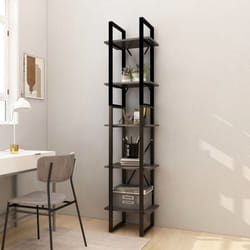 Libreria a 5 Ripiani, Scaffale Grigia 40x30x175 cm in Legno di Pino Vidaxl