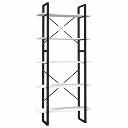 vidaXL Libreria a 5 Ripiani Bianca 80x30x175 cm in Legno di Pino - Vista aggiuntiva 2