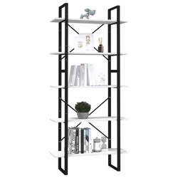 vidaXL Libreria a 5 Ripiani Bianca 80x30x175 cm in Legno di Pino - Vista aggiuntiva 3
